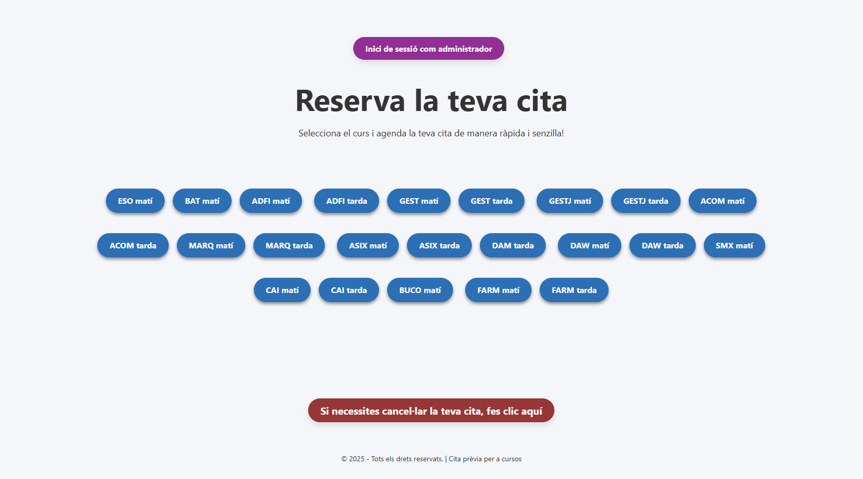 Imagen de aplicación de citas previas para un instituto